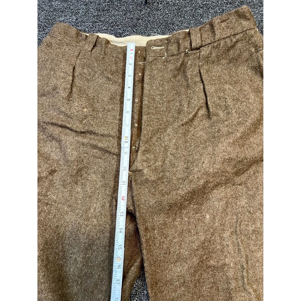 Vintage 1950s French Army ARMEE Wool Pants 32x30 Military Trousers Distressed - Picture 3 of 16